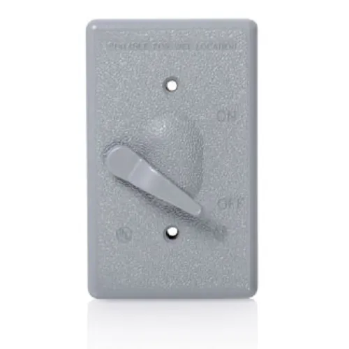1-Gang Weatherproof Cover Toggle Switches Gray WM1S-GY