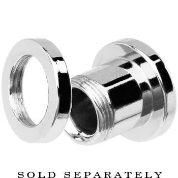 1/2 Stainless Steel Black Clear CZ Screw Fit Tunnel