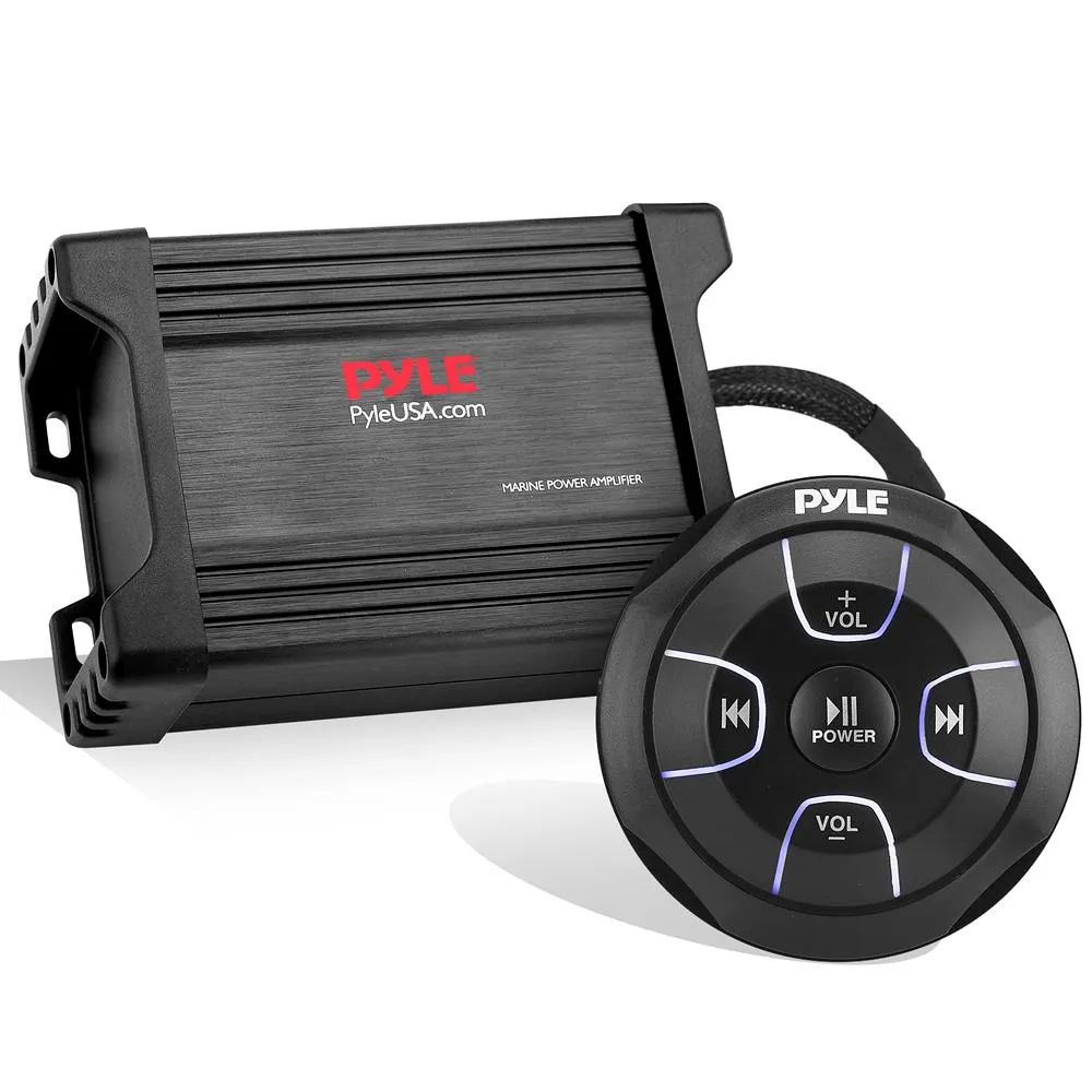 2-Ch. Waterproof Rated Bluetooth Marine Amplifier Kit, Marine Grade Amp, Aux/Rca/Mp3 Audio Input (600 Watt Max)