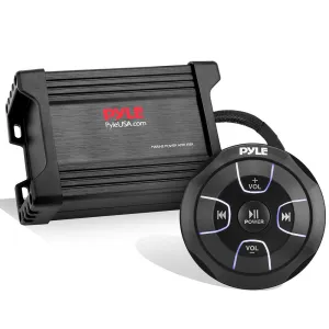2-Ch. Waterproof Rated Bluetooth Marine Amplifier Kit, Marine Grade Amp, Aux/Rca/Mp3 Audio Input (600 Watt Max)