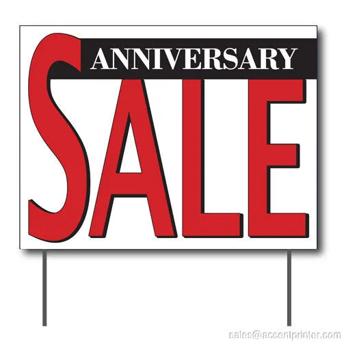 Anniversary Sale Curbside Sign, 24"w x 18"h, Full Color Double Sided