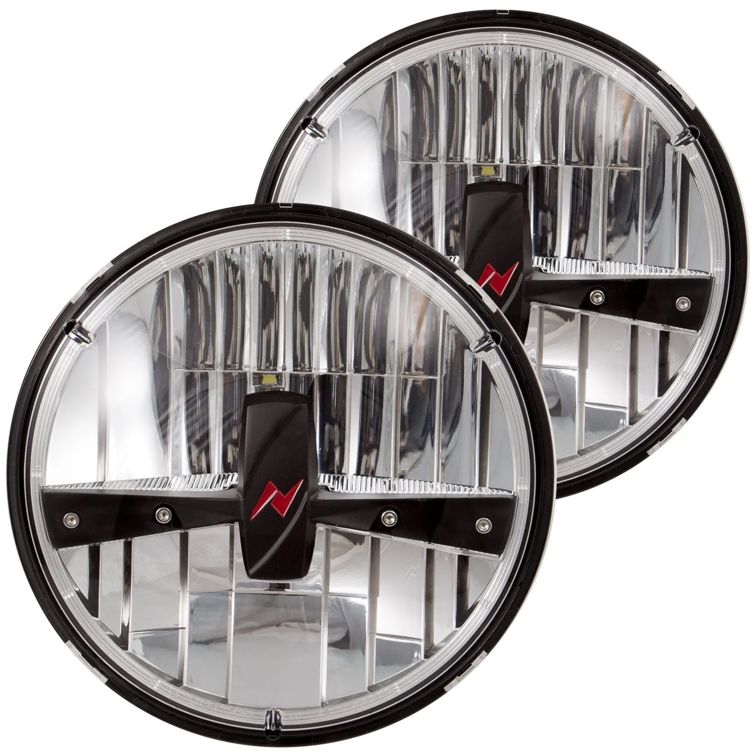 Anzo USA 881036 Universal LED Headlight Replacement Set; 7 in.; Round; Black; Pair;