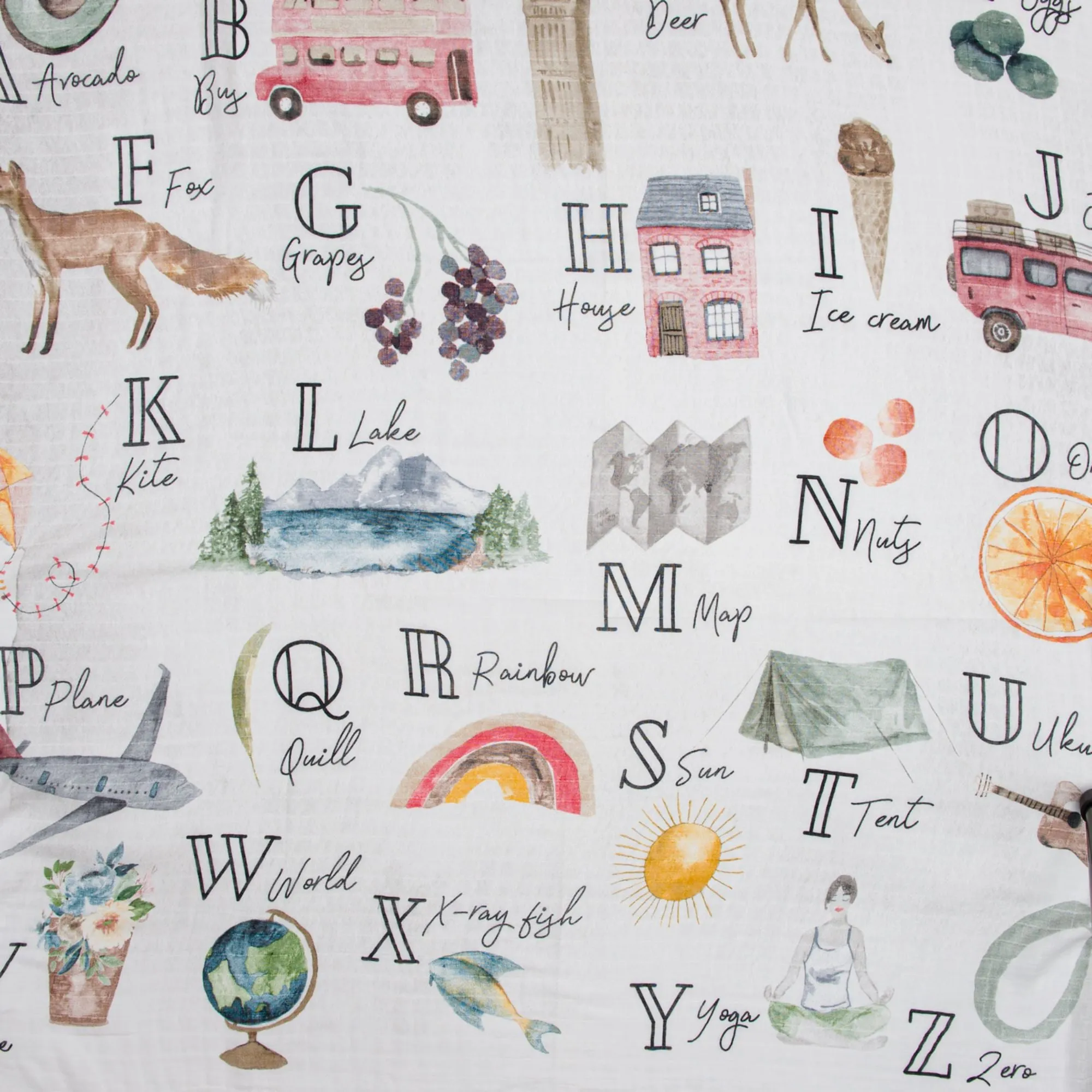 Bamboo Swaddle Blanket - Alphabet