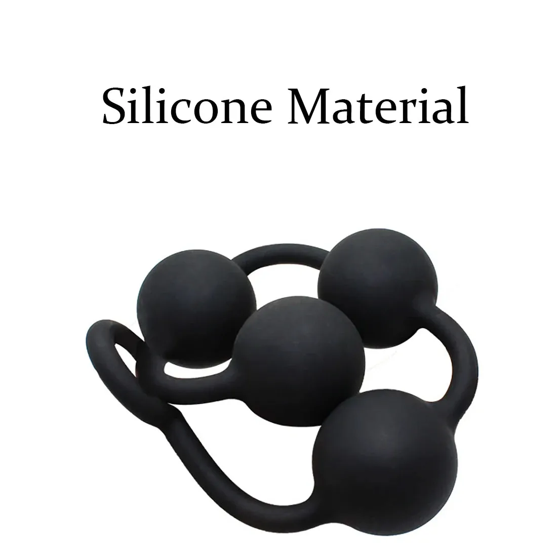 Big Anal Beads Butt Plug - Soft Silicone Black Dildo Sex Toys for Men Women