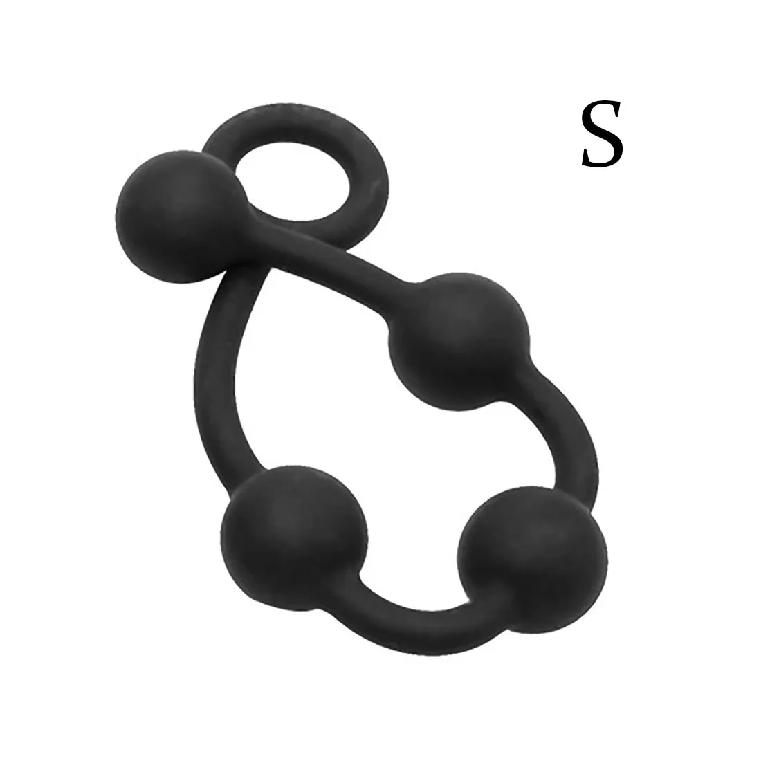 Big Anal Beads Butt Plug - Soft Silicone Black Dildo Sex Toys for Men Women