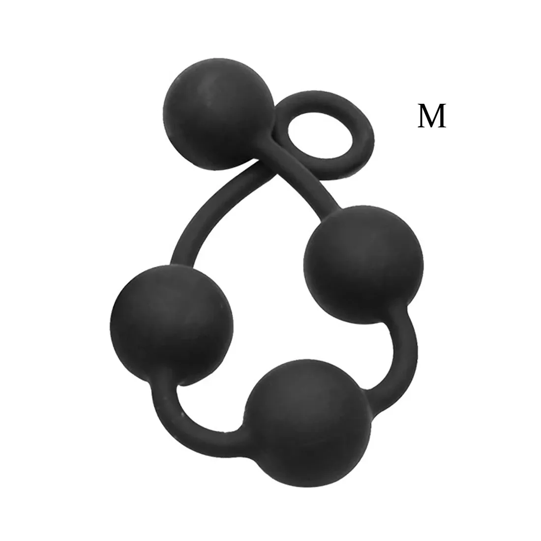 Big Anal Beads Butt Plug - Soft Silicone Black Dildo Sex Toys for Men Women