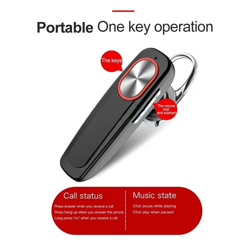 Bluetooth  Noise Reduction Wireless Earphone  Mic Handsfree