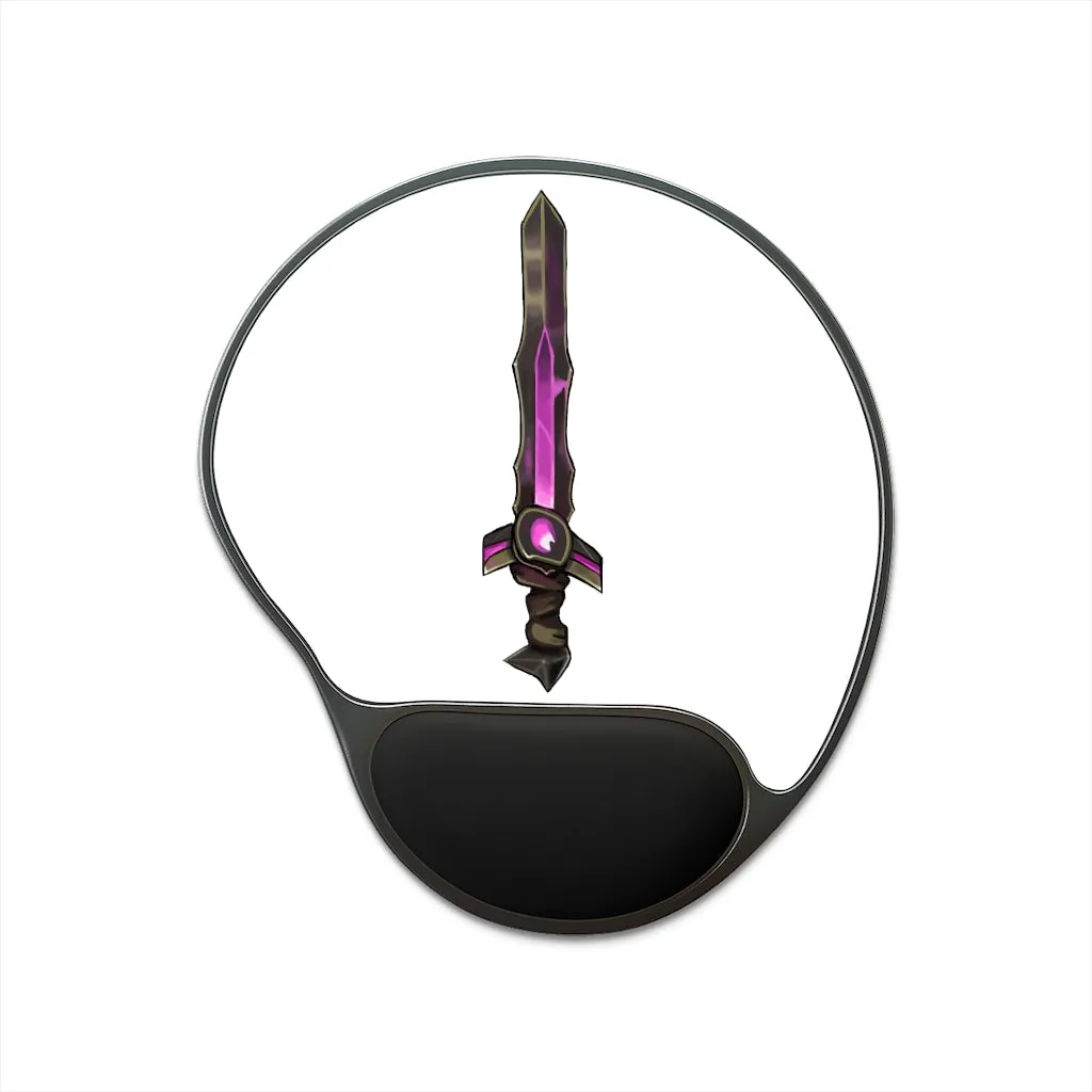 Brown and Purple Sword Mouse Pad With Wrist Rest