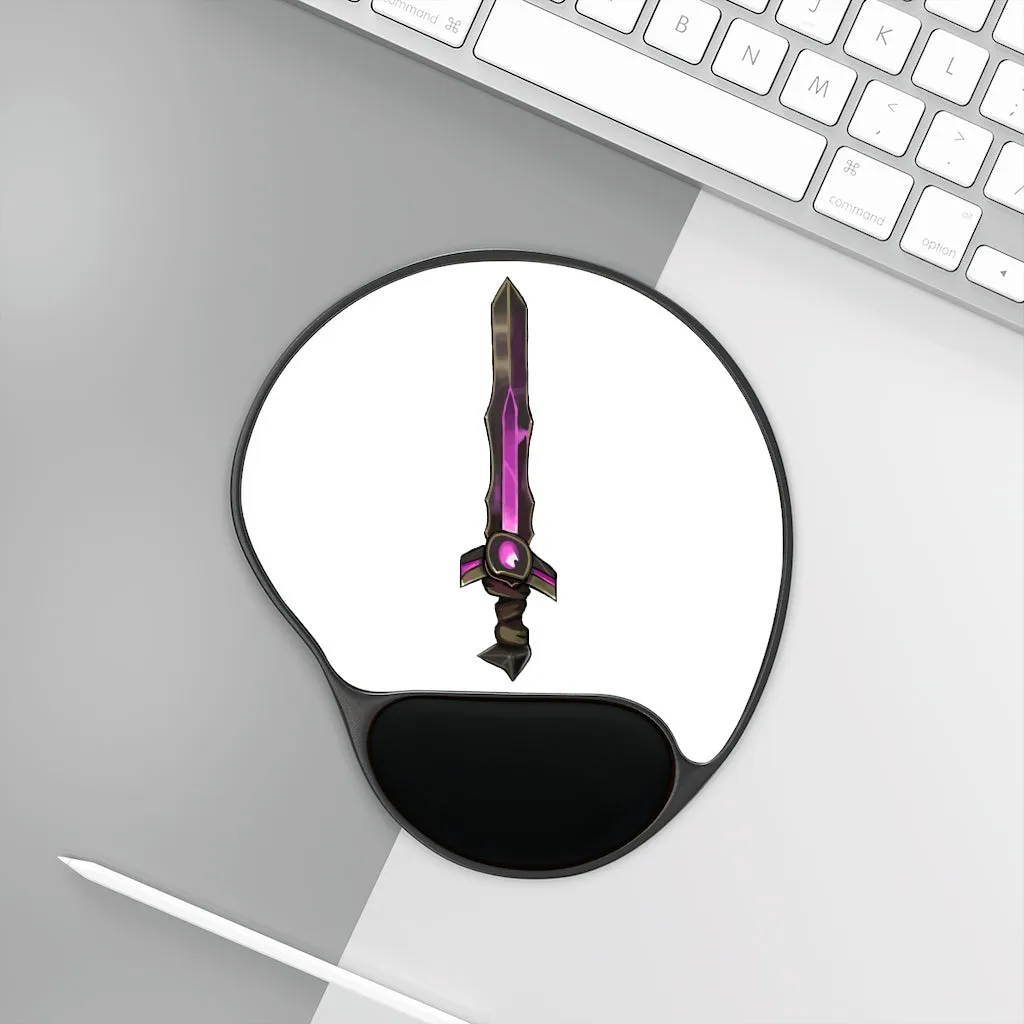 Brown and Purple Sword Mouse Pad With Wrist Rest