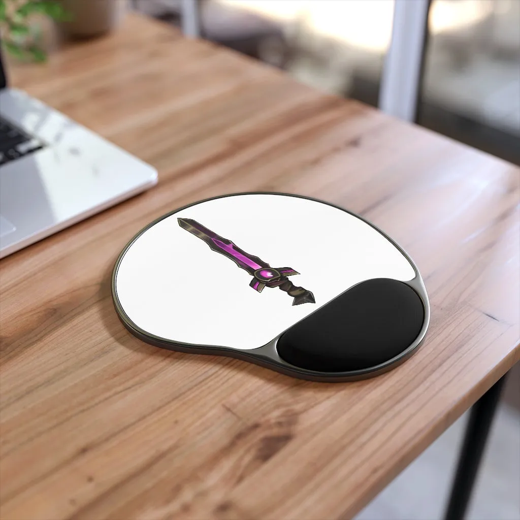 Brown and Purple Sword Mouse Pad With Wrist Rest