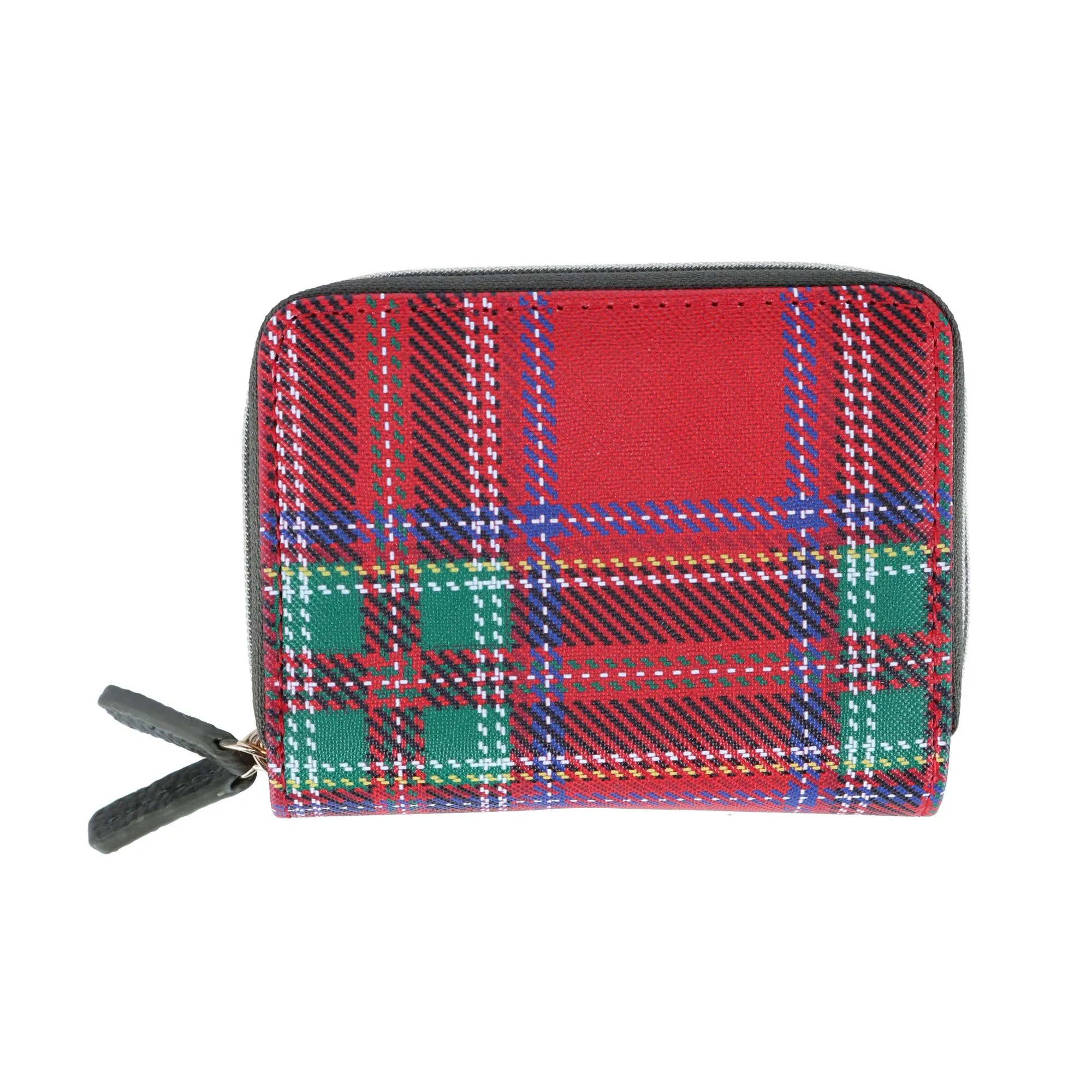 Buxton Women's Tartan Plaid Printed Vegan Leather Wizard Wallet