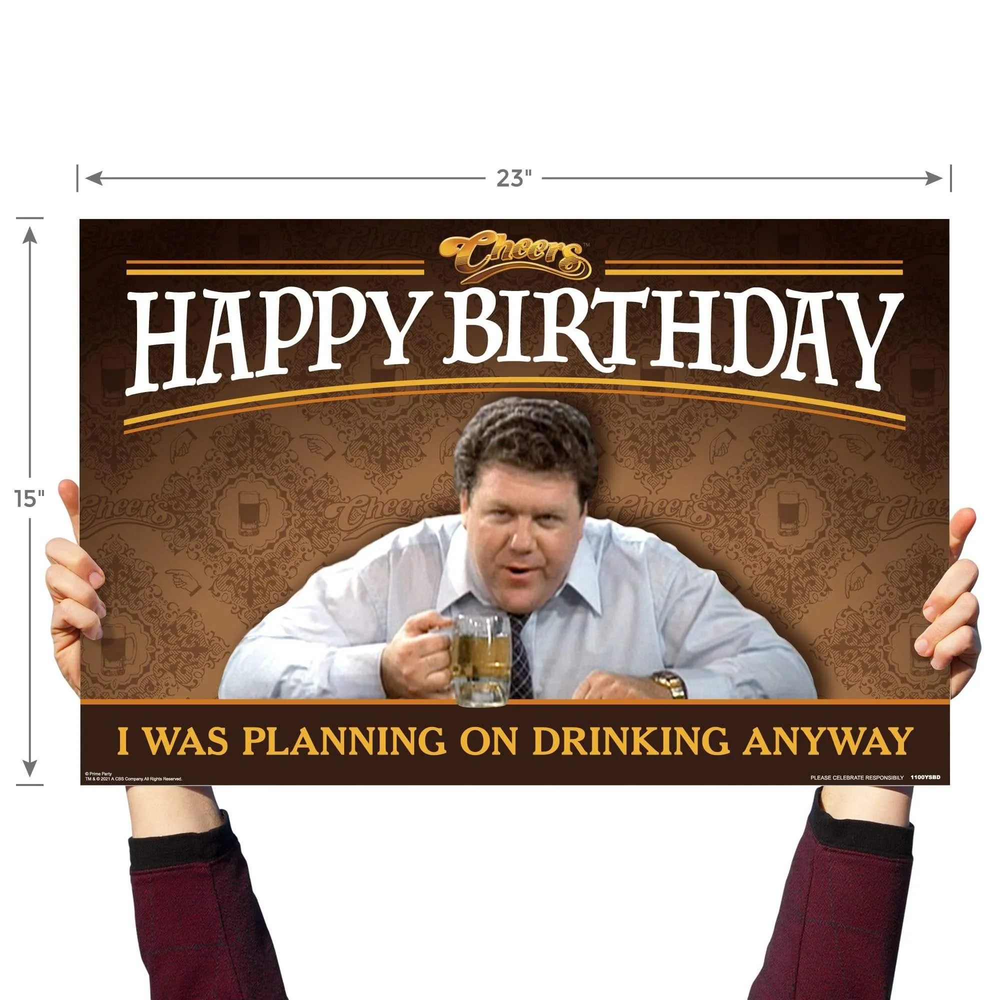 Cheers Happy Birthday, Yard Sign with Lawn Stakes