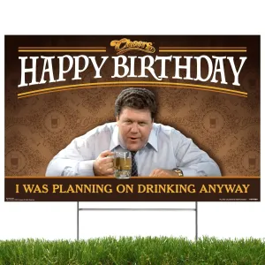 Cheers Happy Birthday, Yard Sign with Lawn Stakes