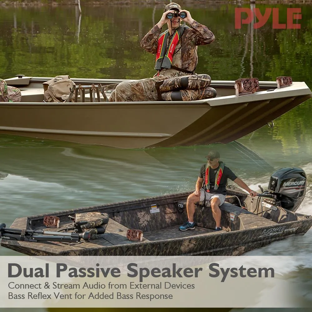 Compact 3.5” Wall Mount Home Speakers, 3-Way Indoor/Outdoor Speaker System, Camo Style, 200 Watt (Pair)