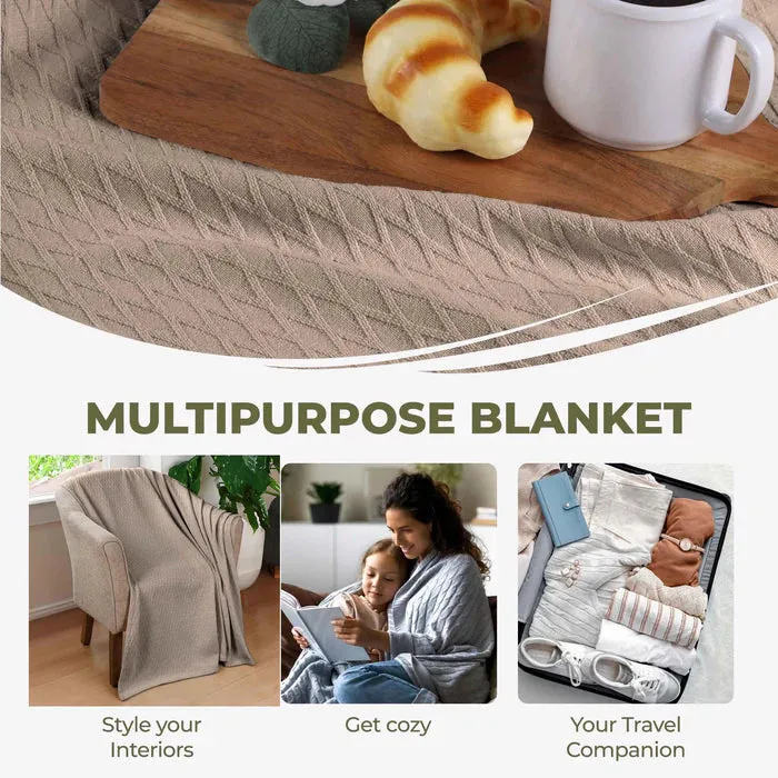 Diamond All-Season Women Cotton Blanket Throw