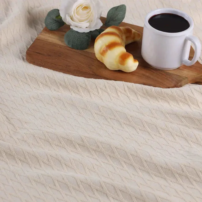 Diamond All-Season Women Cotton Blanket Throw
