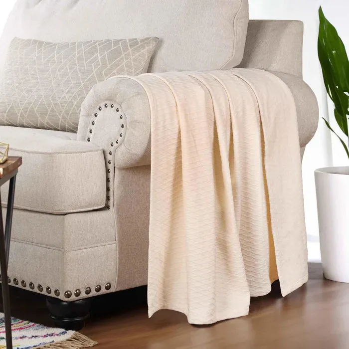 Diamond All-Season Women Cotton Blanket Throw