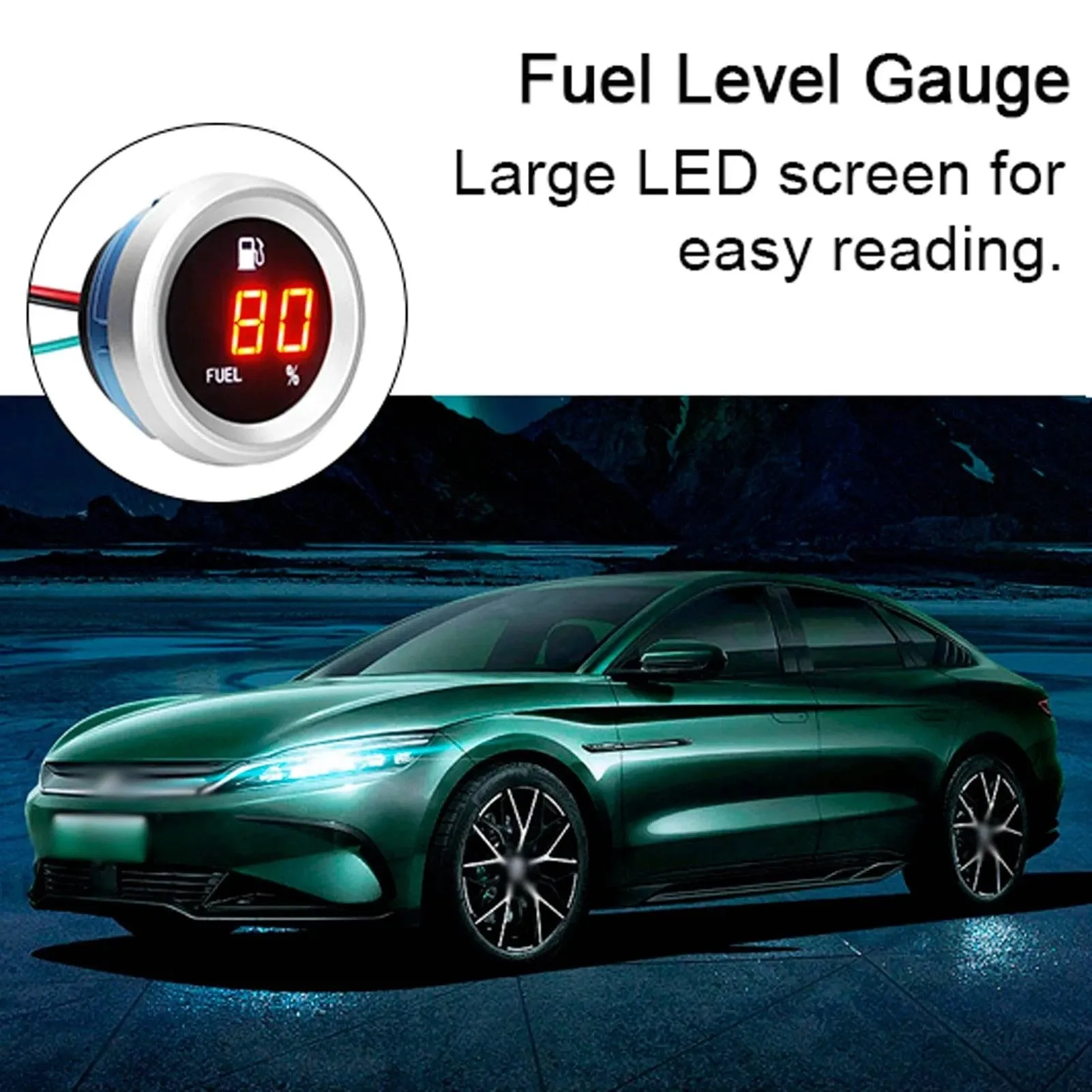Digital Fuel Level Gauge with Flashing Alarm Car Fuel Level Meter 9-35V Fuel Level Tester for Auto Motorcycle Accessories