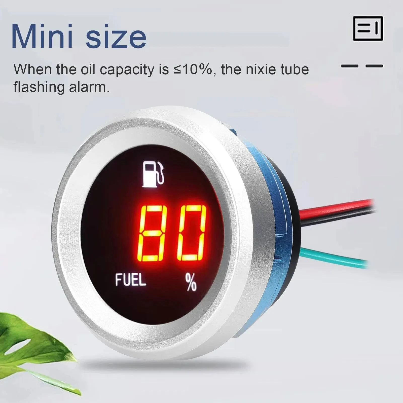 Digital Fuel Level Gauge with Flashing Alarm Car Fuel Level Meter 9-35V Fuel Level Tester for Auto Motorcycle Accessories