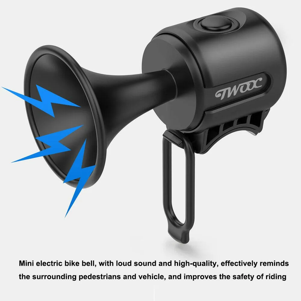 Electric Bike Bell 120dB Mini Bicycle Horn Battery Powered Waterproof for MTB Mountain Bike Road Bike Electric Scooter