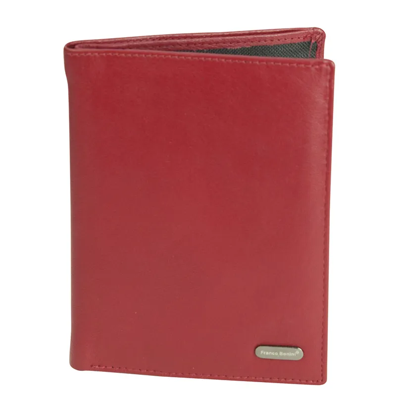 Franco Bonini - 3047Leather Passport & Credit Card Cover - Red