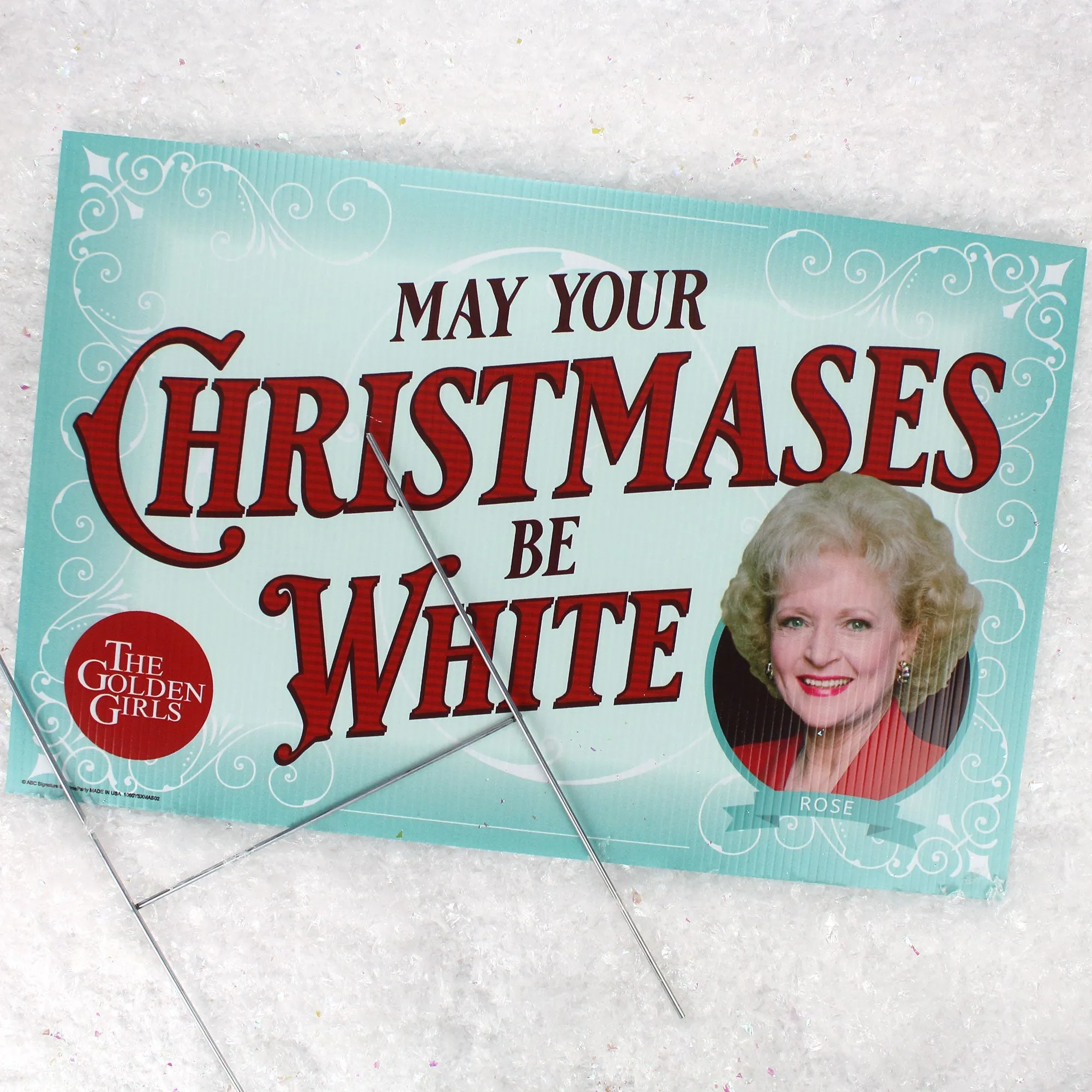 Golden Girls Holiday Yard Sign with stakes, Rose's White Christmas