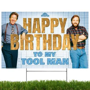 Home Improvement Yard Sign with Lawn Stakes, Happy Birthday to my Tool Man