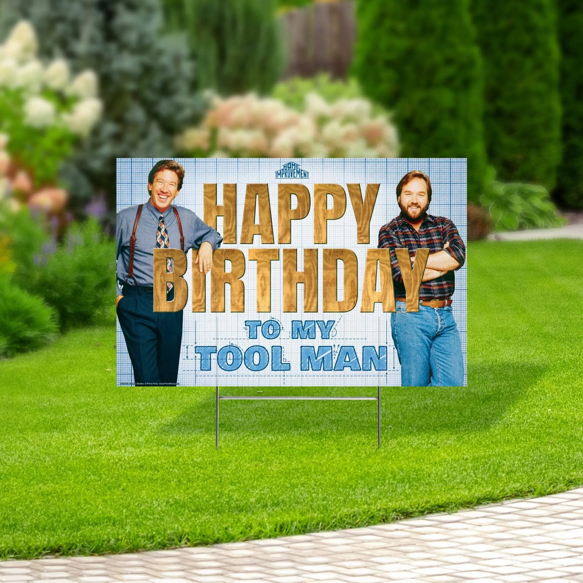 Home Improvement Yard Sign with Lawn Stakes, Happy Birthday to my Tool Man