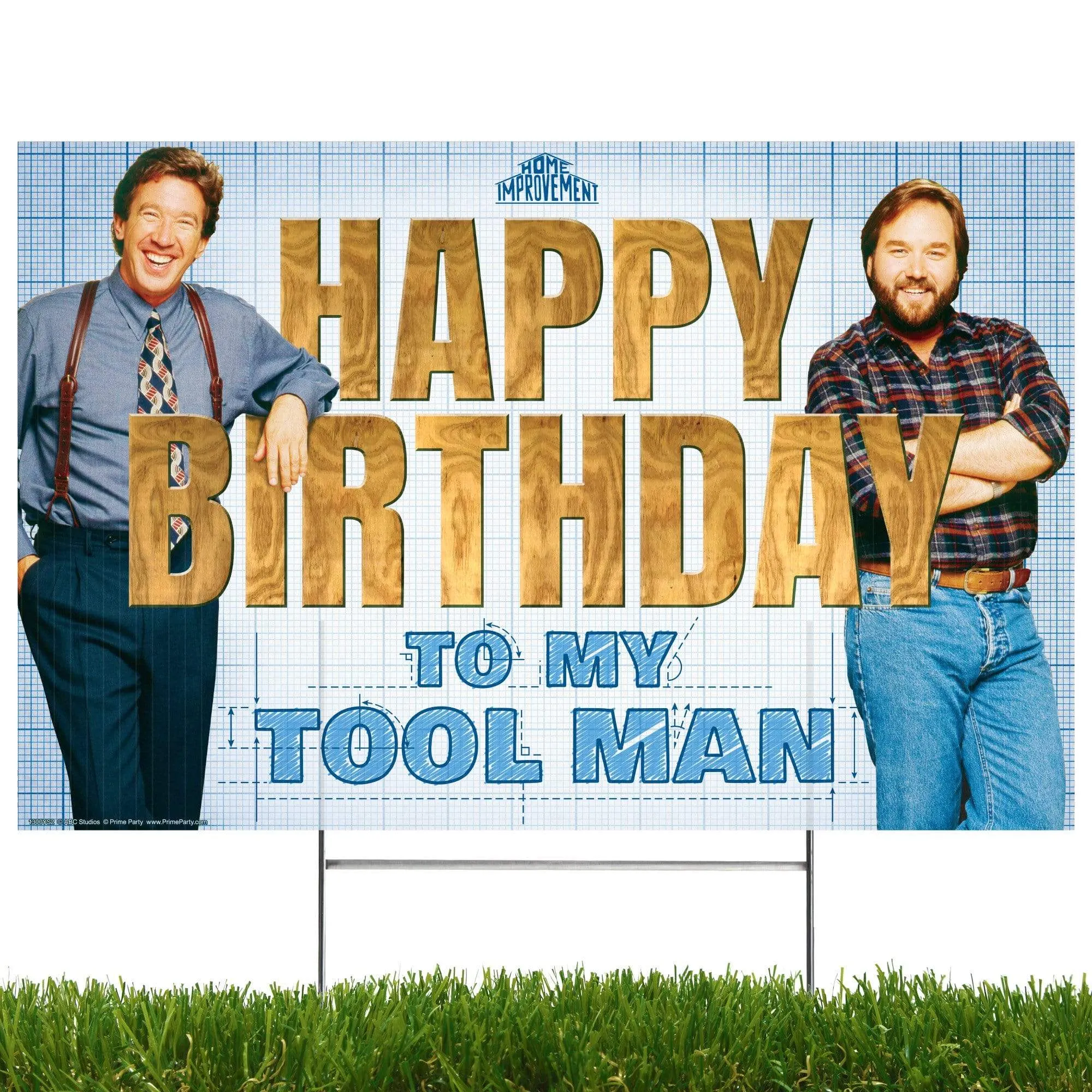 Home Improvement Yard Sign with Lawn Stakes, Happy Birthday to my Tool Man