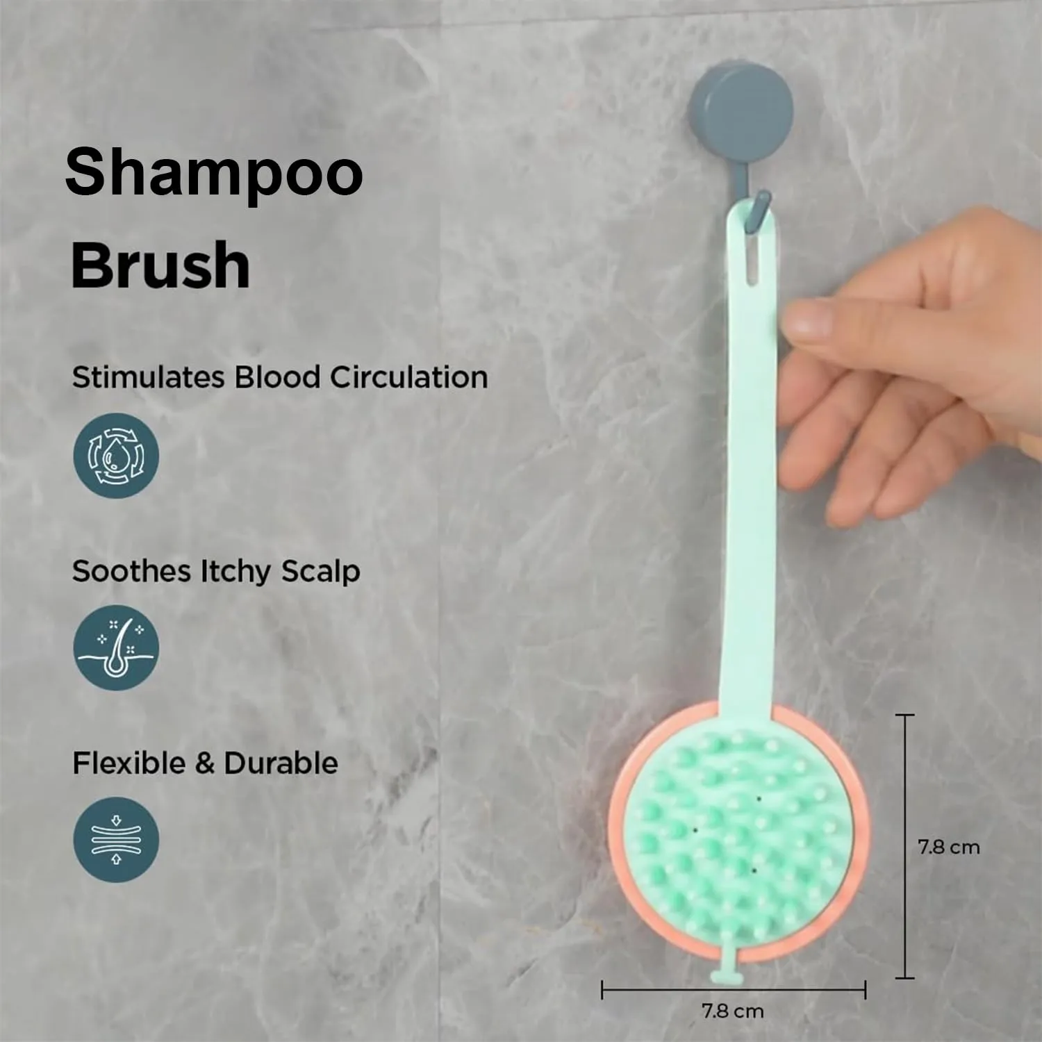 Kuber Industries Hair Massager Brush | Soft Silicone Bristles | Shampoo Brush for Hair Washing | Scalp Massager | Massager Brush For Dandruff | 2 Piece | XJPNKU | Pink