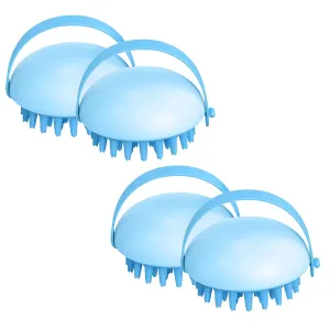 Kuber Industries Hair Massager Brush | Soft Silicone Bristles | Shampoo Brush for Hair Washing | Scalp Massager | Massager Brush For Dandruff | 2 Piece | XJPNKU | Pink