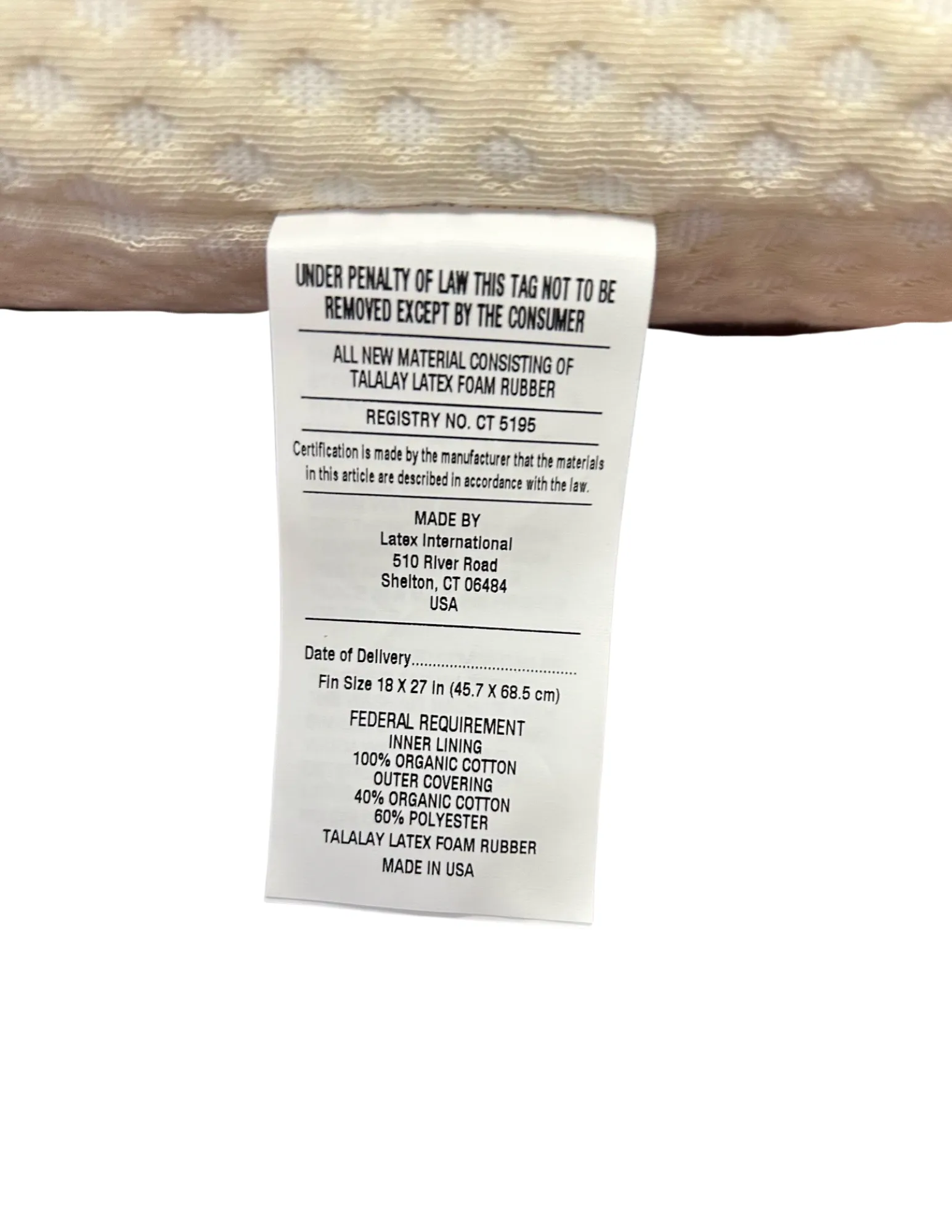 Latex International Rejuvenite Natural Low Profile Pillow