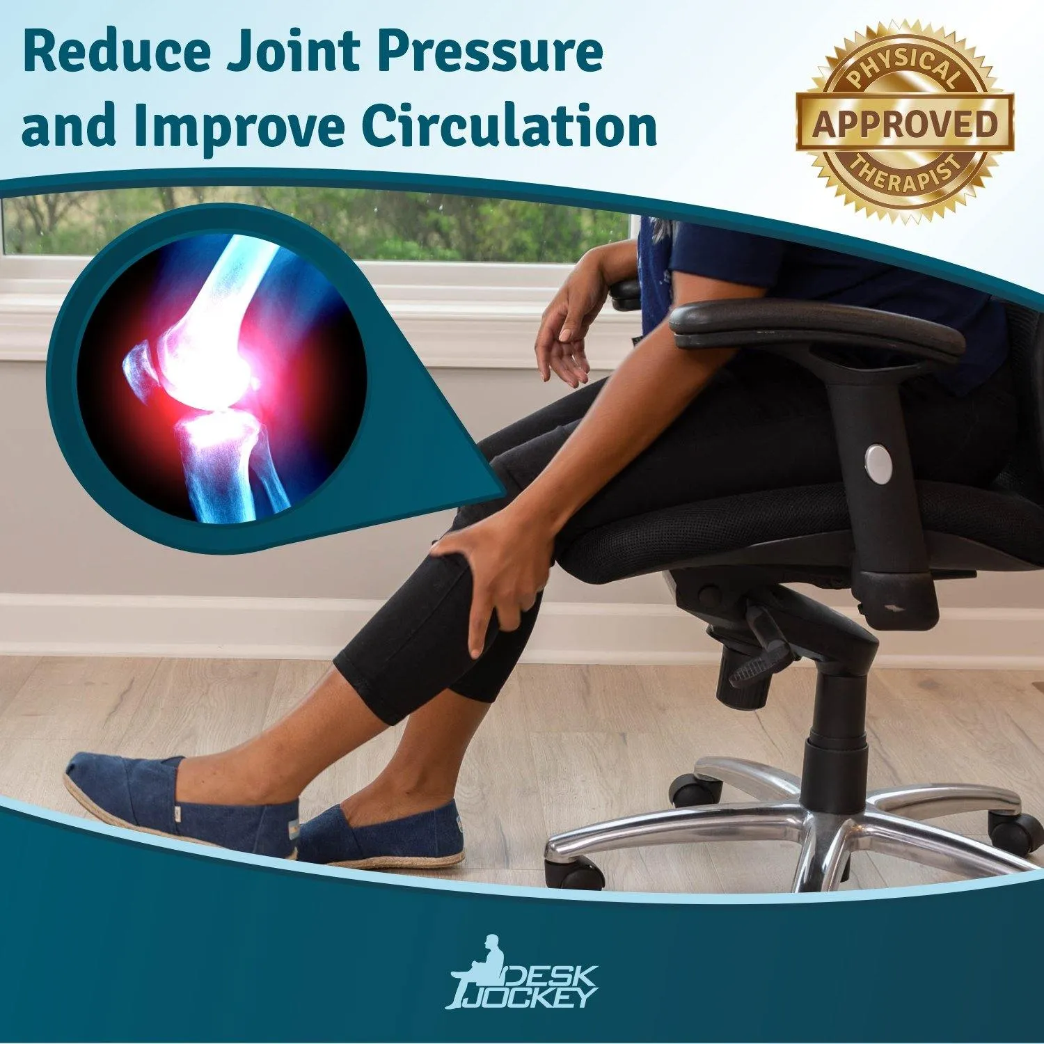 Memory Foam Office Under Desk Foot Rest Cushion with Plush Casing