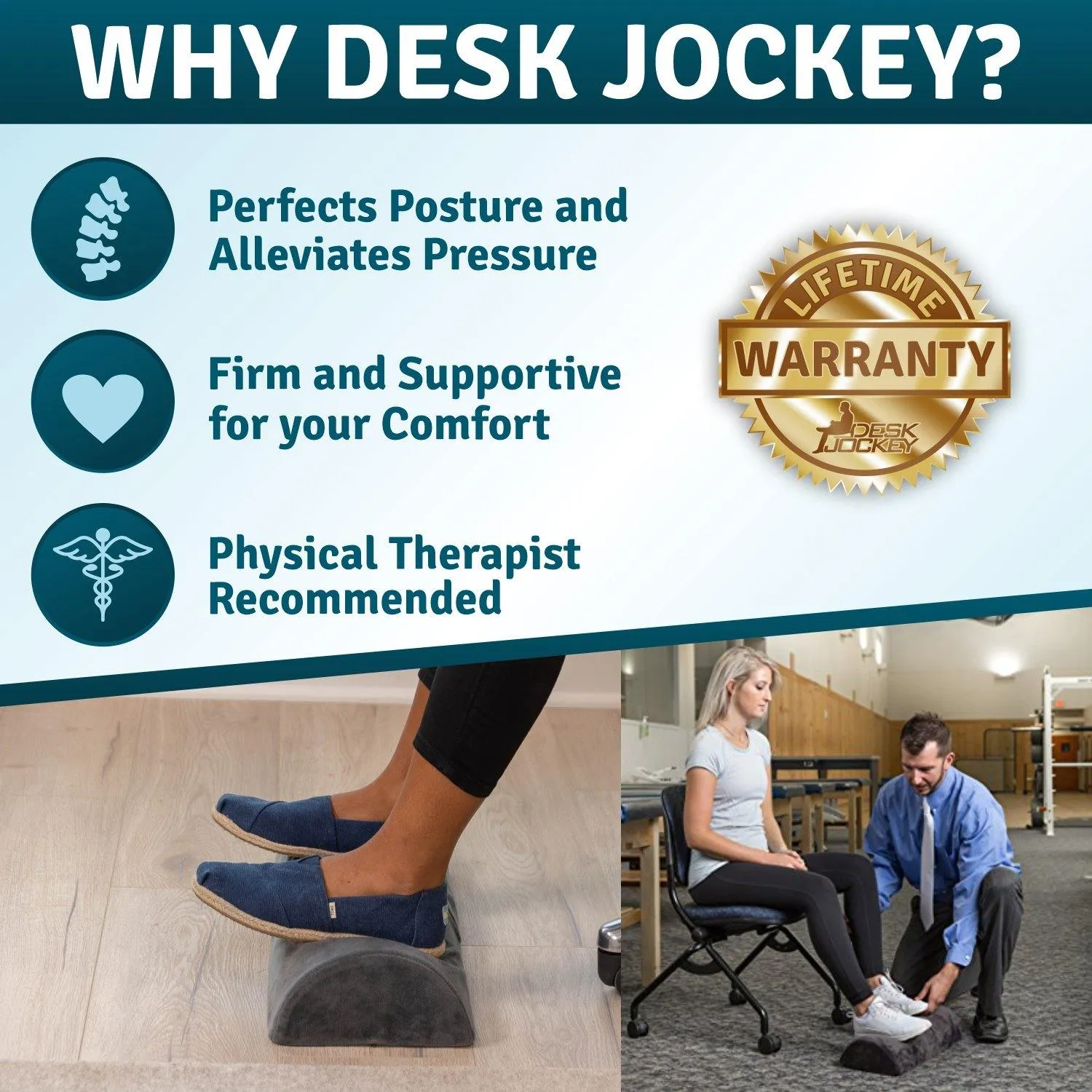 Memory Foam Office Under Desk Foot Rest Cushion with Plush Casing
