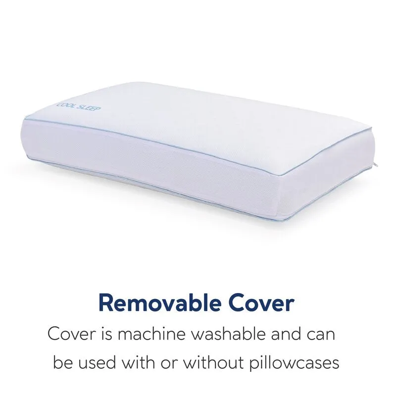 Moca Sleep Ventilated Gel Memory Foam Plush Gusseted Support Pillow