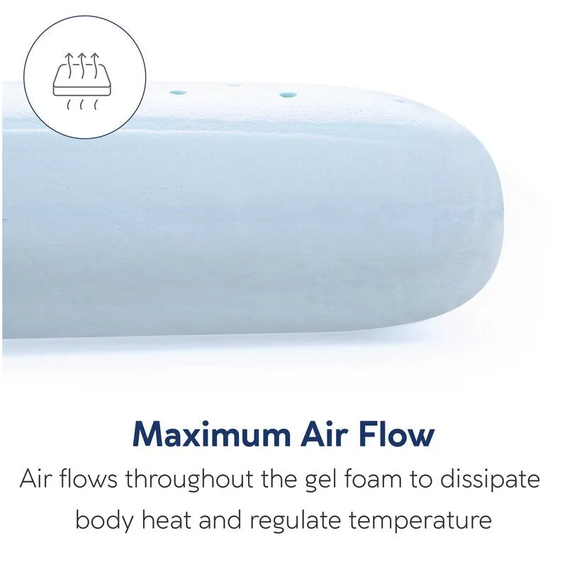 Moca Sleep Ventilated Gel Memory Foam Plush Gusseted Support Pillow