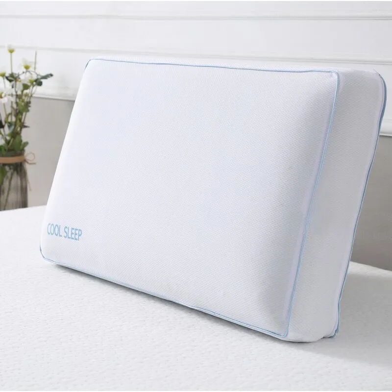 Moca Sleep Ventilated Gel Memory Foam Plush Gusseted Support Pillow
