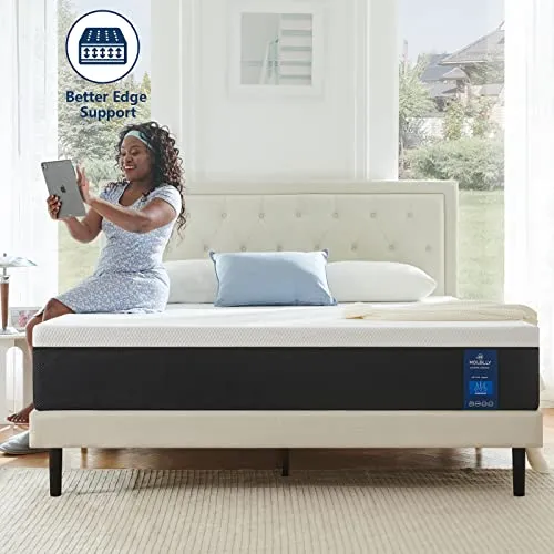 Molblly Twin Size Mattress, 10 Inch Cooling-Gel Memory Foam Mattress Bed in a Box, Cool Twin Bed Supportive & Pressure Relief with Breathable Soft Fabric Cover, Premium