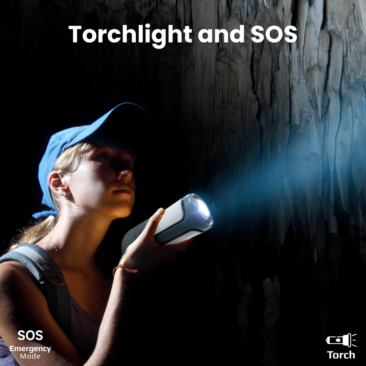 Multifunctional Camping Kit with LED Light, 6000mAh Power Bank and Bluetooth Speaker