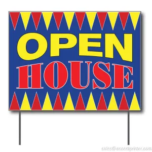 Open House Curbside Sign, 24"w x 18"h, Full Color Double Sided
