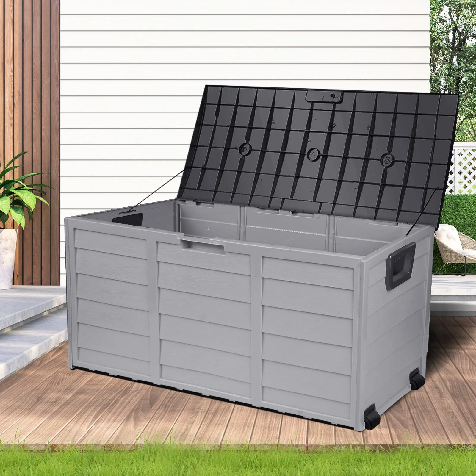 Outdoor Storage Box Container Indoor Garden Toy Tool Sheds Chest 290L