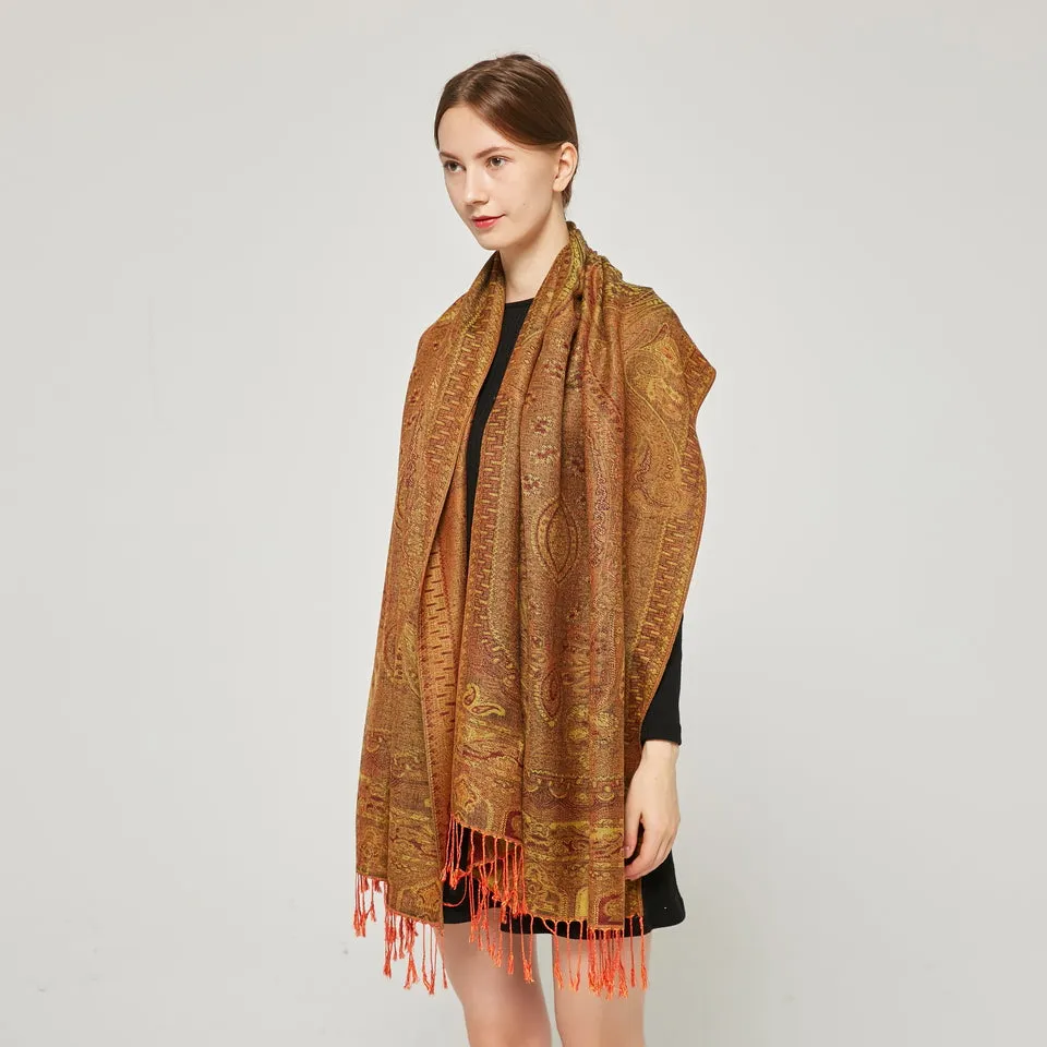 Pashmina- Paisley - Orange