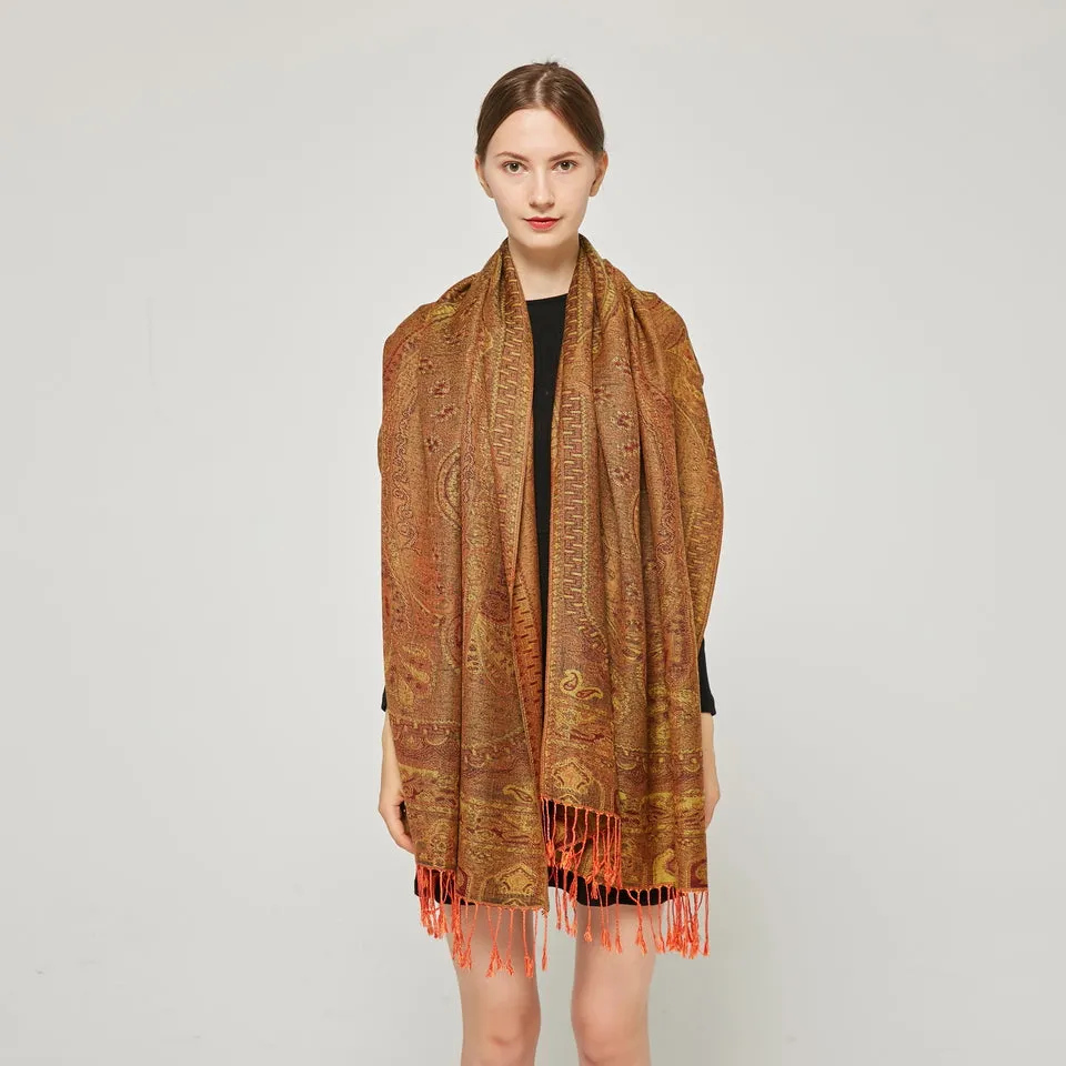 Pashmina- Paisley - Orange