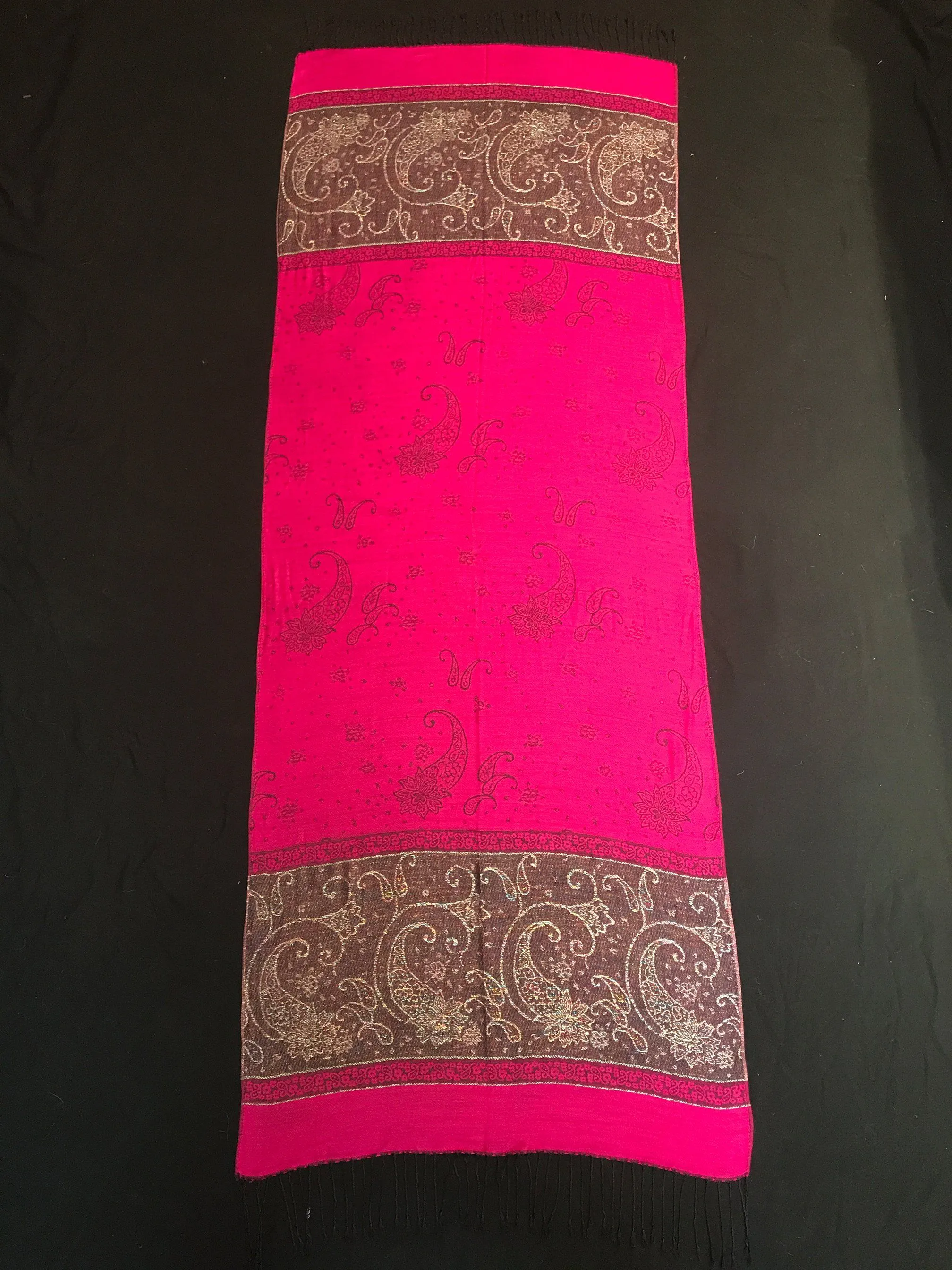 Pashmina - Pink with Rainbow Accents