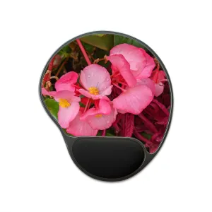 Pink Flowers Mouse Pad With Wrist Rest