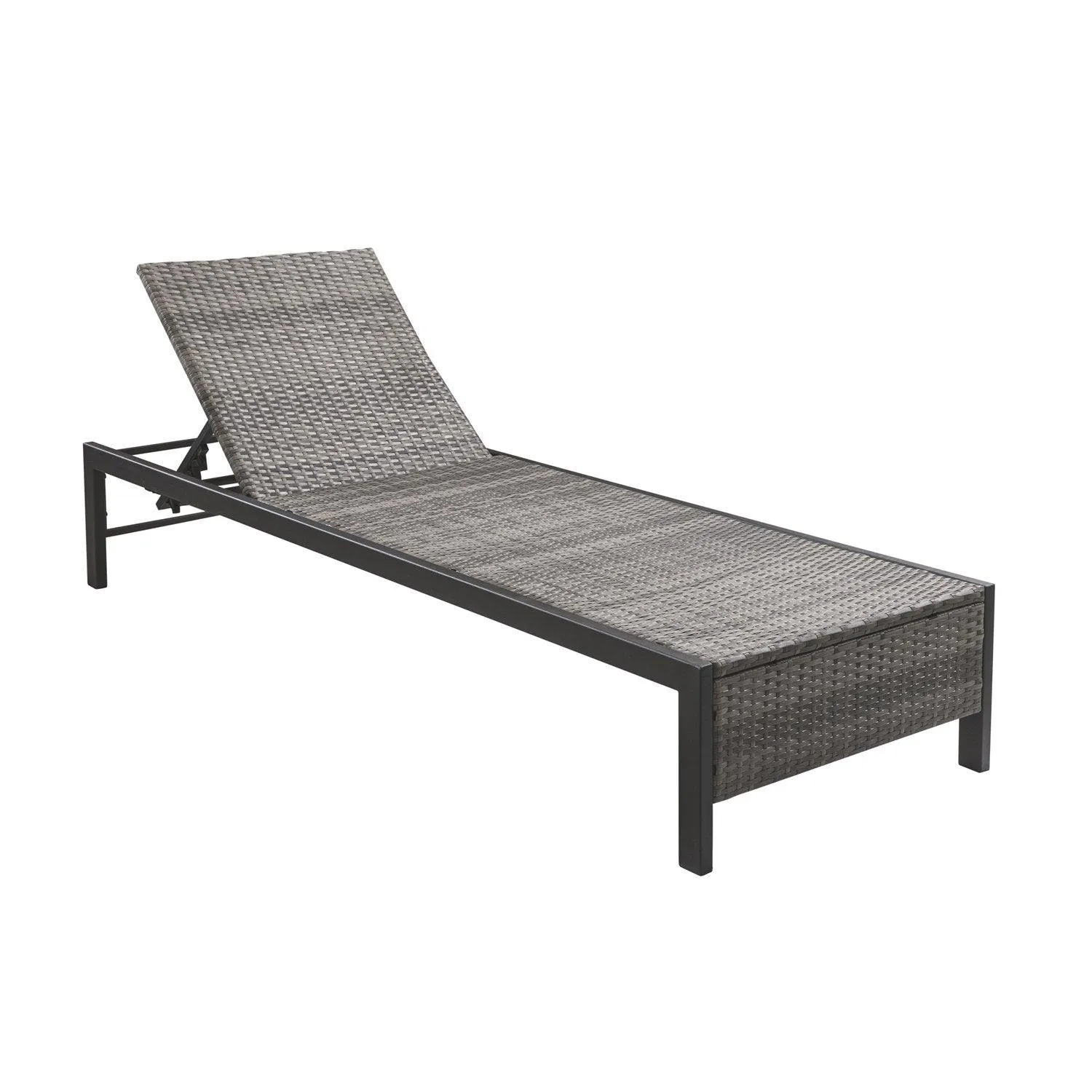 Rena rattan sun lounger - grey