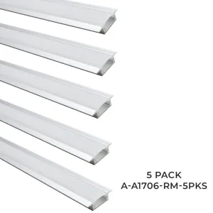 Slim Type Recessed Mounted Aluminum Mounting Channels (5pack)