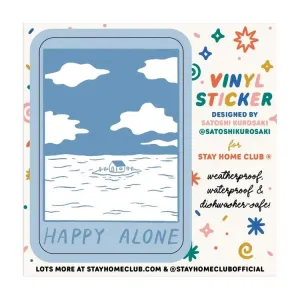 Stay Home Club Vinyl Sticker - Happy Alone (Blue Skies)
