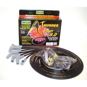 Taylor Universal-Fit Thundervolt 8.2mm Ignition Wire Set - 135 Plug Boots - Black