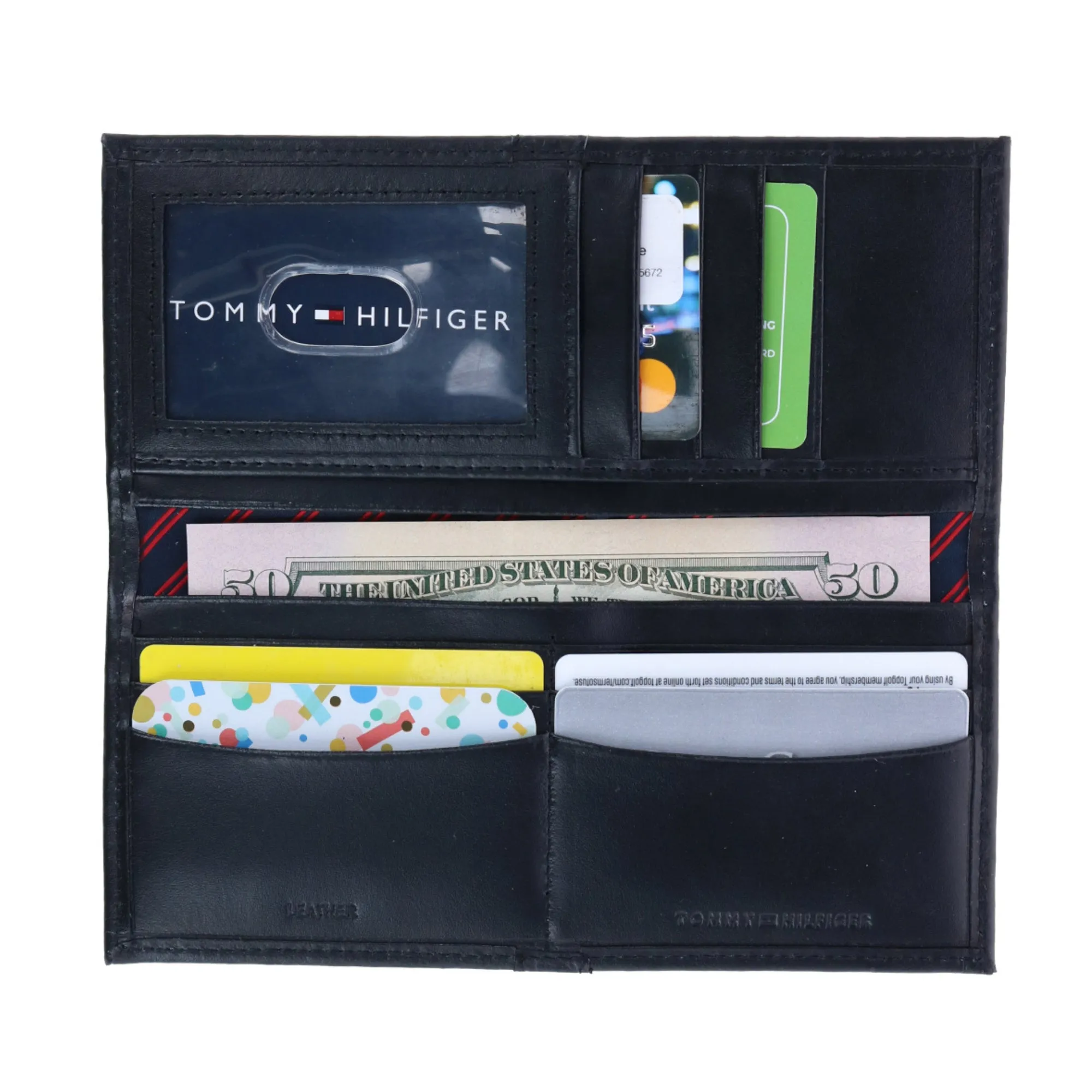 Tommy Hilfiger Men's Leather Ranger RFID Checkbook Cover Secretary Wallet
